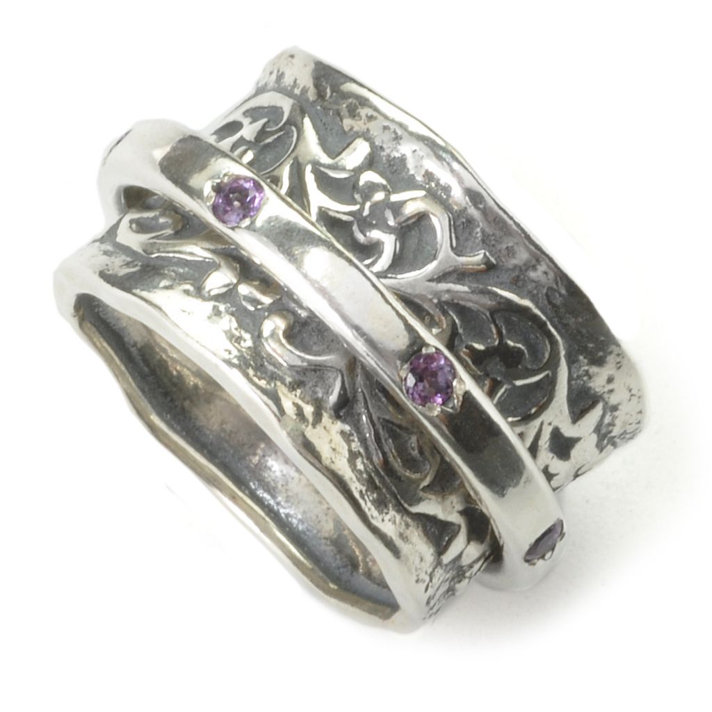 135-863 - Passage to Israelâ„¢ Sterling Silver Gemstone Spinner Ring