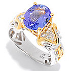 135-968 - Gems en Vogue 2.38ctw Oval Tanzanite & White Sapphire Ring