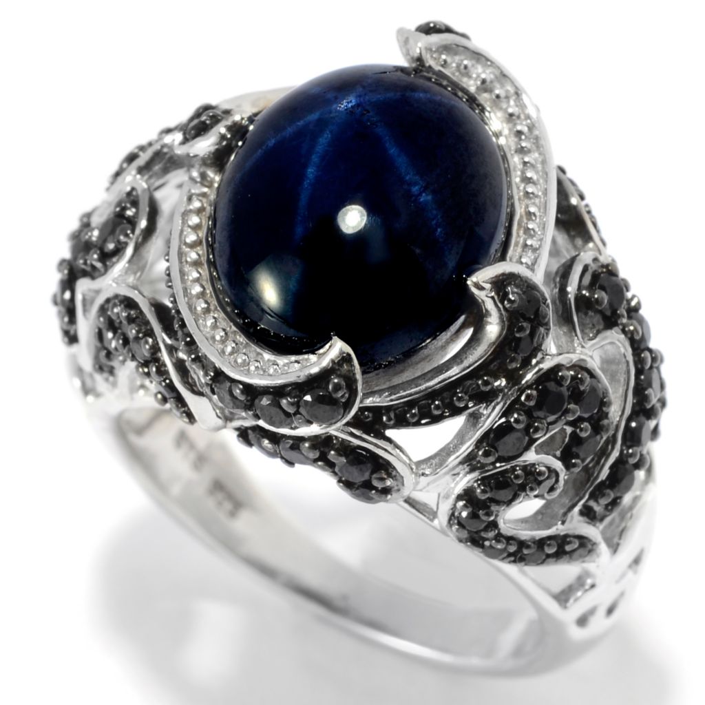 139-221 - NYC II™ 12 x 10mm Star Gemstone & Black Spinel Filigree Ring