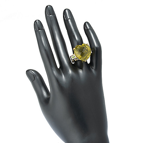 151-294- Gems en Vogue 30.08ctw Ouro Verde & Chrome Diopside Heart Ring