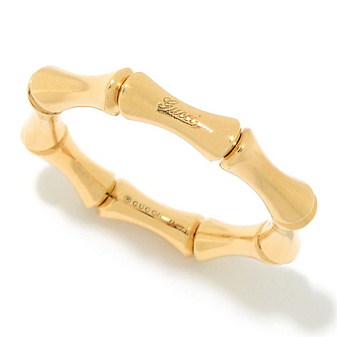 156-068- Gucci "Bamboo" 18K Gold Flex Band Ring