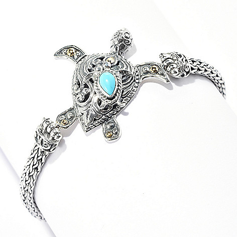 Silver Plated Frog Turtle Dragonfly & Koi Aqua & Clear Crystals Night Owl Jewelry Zen Pond Charm Bracelet Sterling Chain