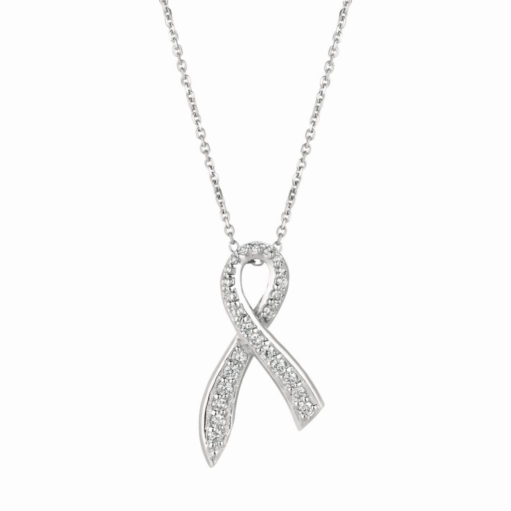 Breast cancer hot sale diamond necklace