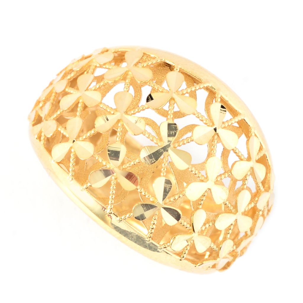 14k Solid Gold Filgree Design Flower Ring / Gold Flower Ring 