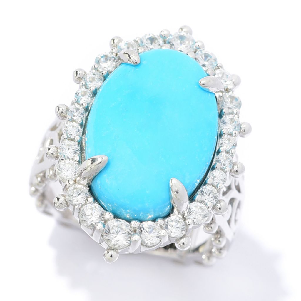 Dallas Prince, Sterling Silver, 18x13mm Oval, Sleeping Beauty, Turquoise  Ring on sale at shophq.com - 196-639