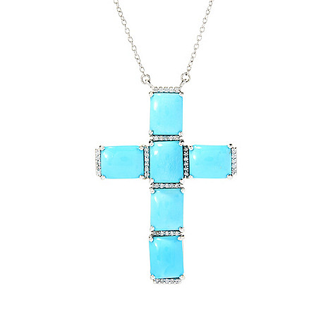STUNNING STERLING SILVER NATURAL RHINESTONE CROSS PENDANT NECKLACE Gift Boxed 