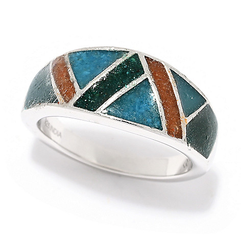 SELECT color Southwest Style Ring Sterling Silver Genuine Turquoise & Gemstones