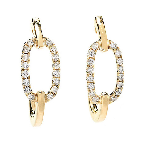 Diamond earrings pair Pave Long 70 Diamonds 1.00ct 14K 585er Gold White Gold 