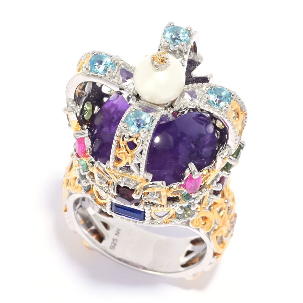 Gems en Vogue Imperial 3.53ctw Multi Gemstone Crown & Sceptre