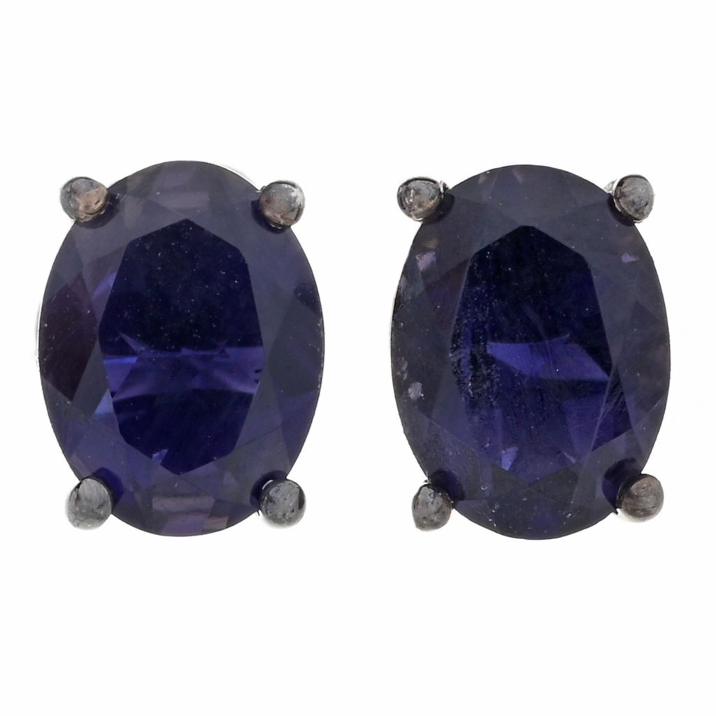 14K Two-Tone Iolite store & Diamond Accent Heart Stud Earrings