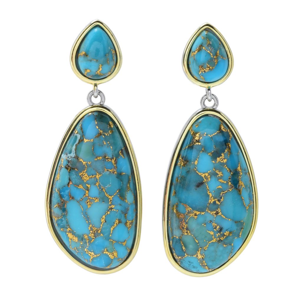 Genuine Turquoise Mosaic Earrings. Each stone its own work of art. Beautiful Colors. An additional 2024 birthstone for December