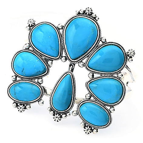 Mystical Vintage Navajo 'Turquoise Brick' Native American Jewelry Silver Bracelet Mystical Vintage Navajo 'Turquoise Brick' Native American Jewelry Silver Bracelet