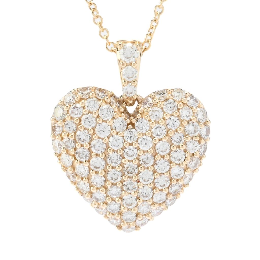 Morris David 14K Gold 1 00ctw Pave Diamond Heart Pendant w  