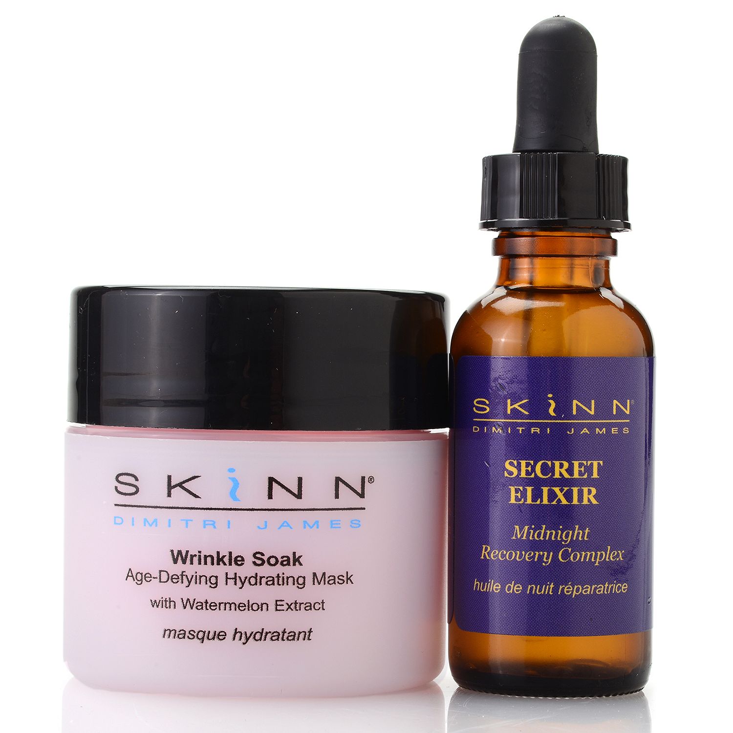 308-261- Skinn Cosmetics Wrinkle Soak Mask & Midnight Recovery Complex Skincare Duo