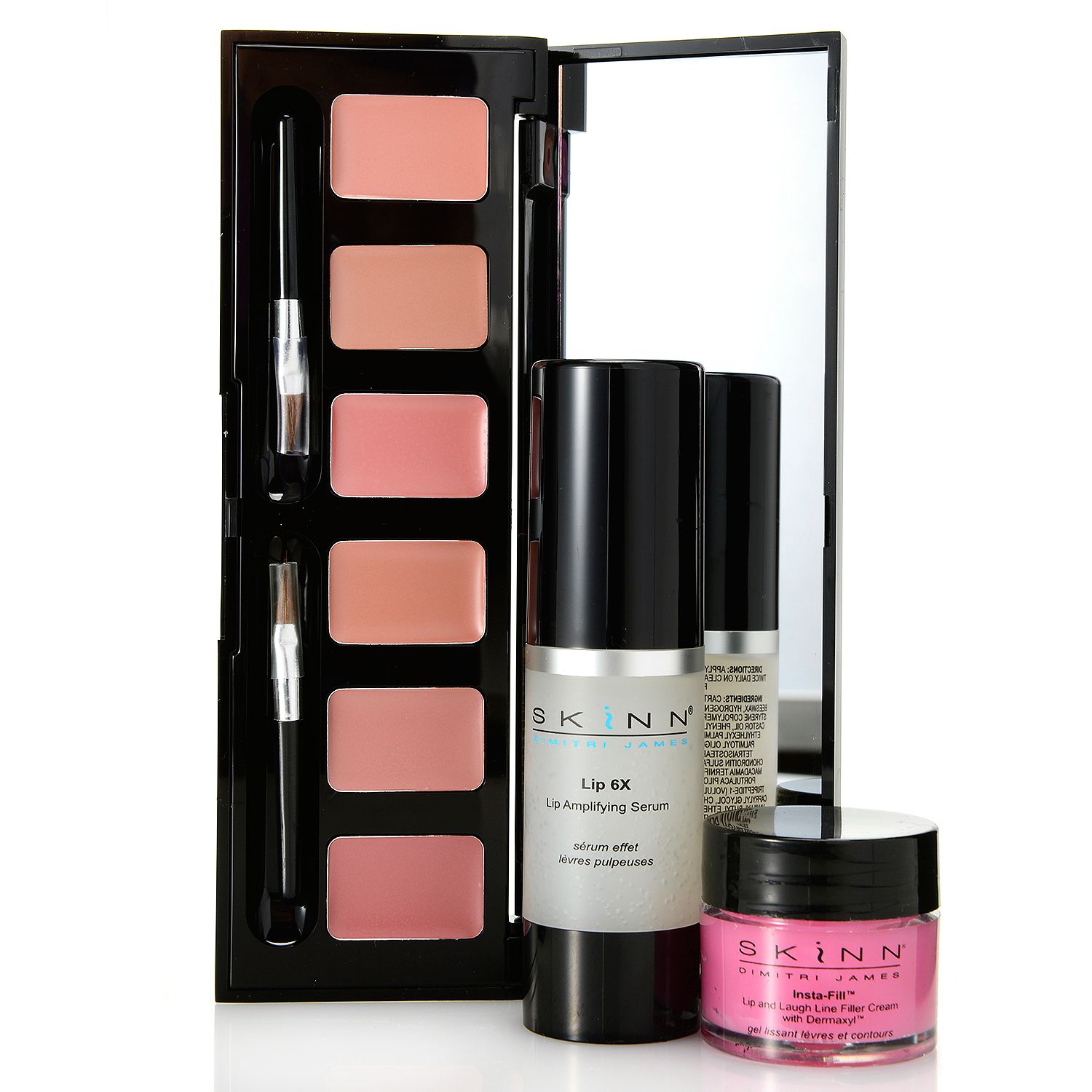 308-531- Skinn Cosmetics Lip 6X Serum, Insta-Fill for Lips & Hollywood Lip Palette Trio