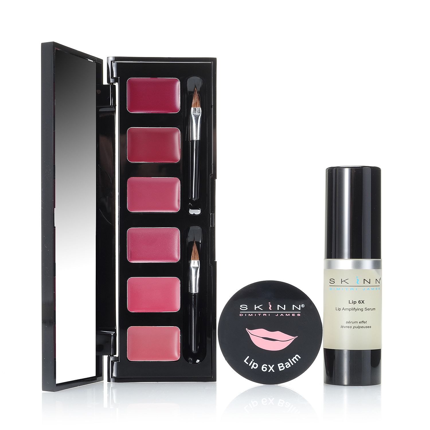 309-554- Skinn Cosmetics Lip 6X Balm, Amplifying Serum & Lip Color Palette Trio