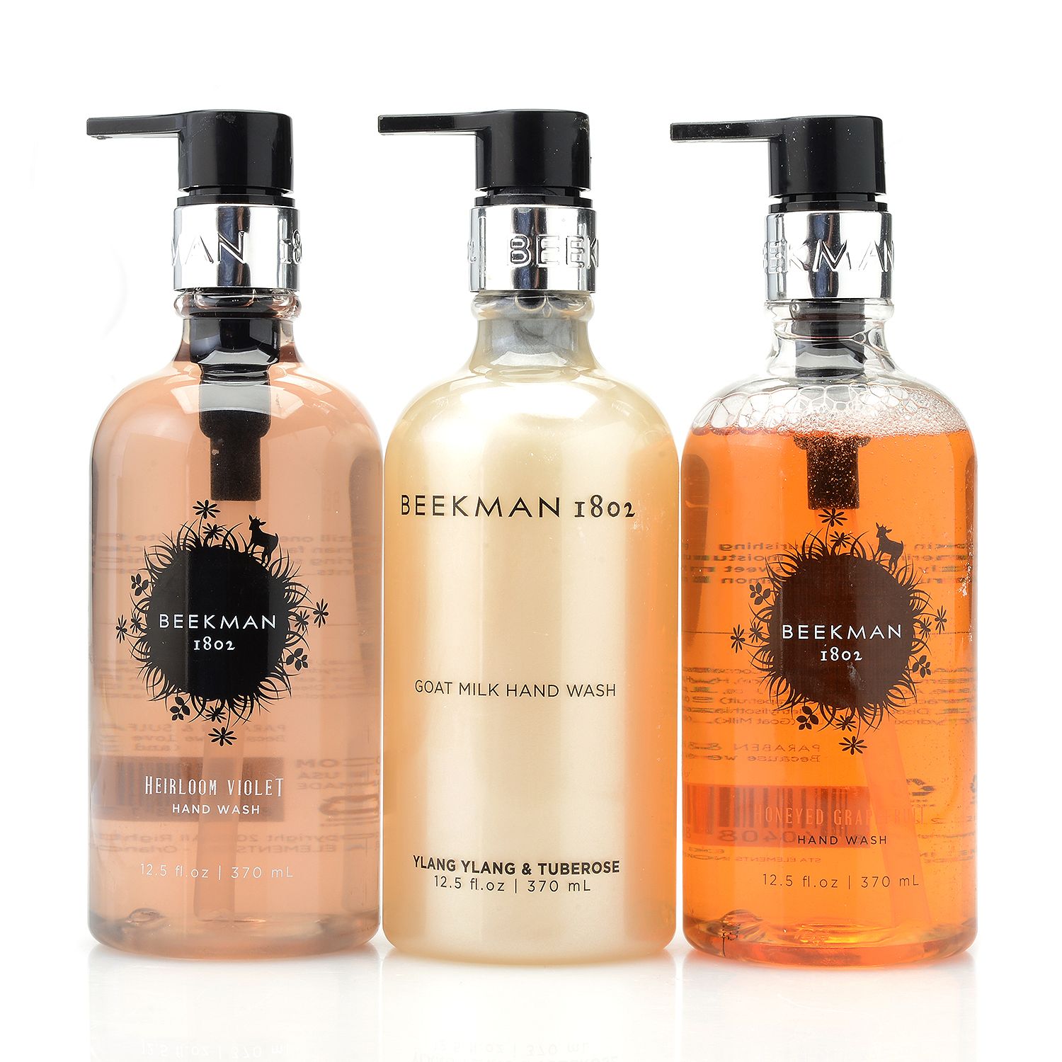 309-917- Beekman 1802 Set of Three Assorted Hand Washes 12.5 oz Each