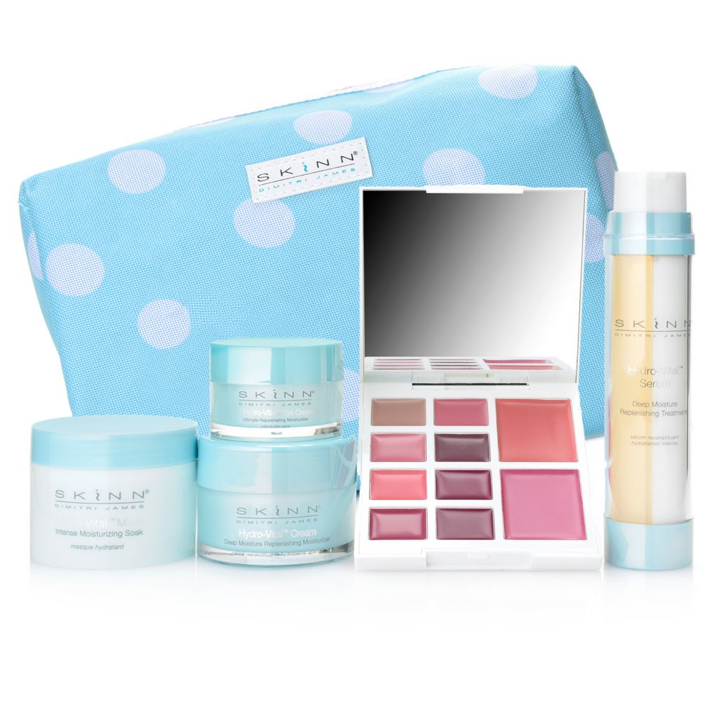 311-959- Skinn Cosmetics Five-Piece Hydro-Vital Skincare & Color Collection w/ Cosmetic Bag