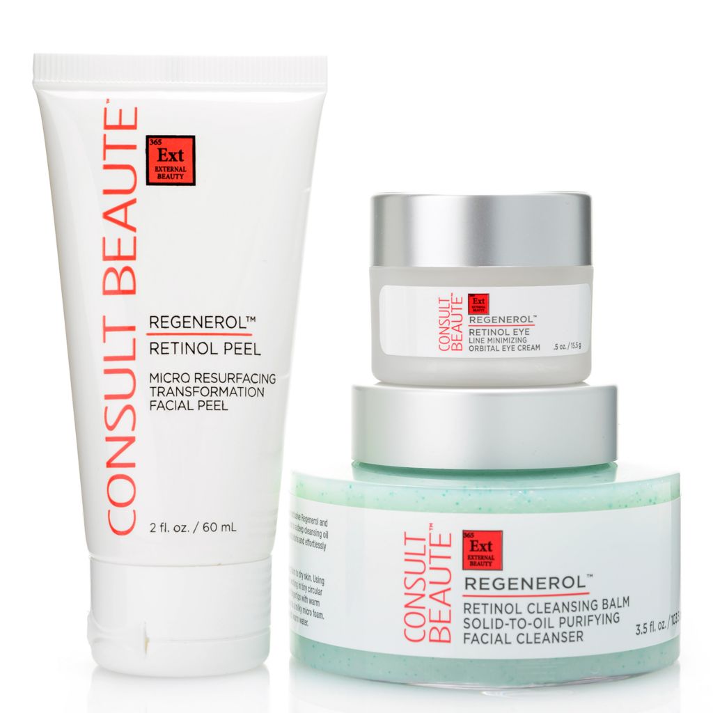 311-993- Consult Beaute Regenerol Retinol Cleansing Balm, Resurfacing Facial Peel & Eye Cream