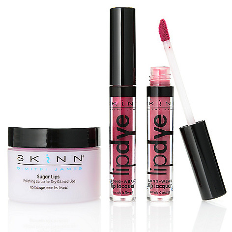 312-024- Skinn Cosmetics Sugar Lips Polish & Lip Dye Long-Wear Lip Lacquer Duo