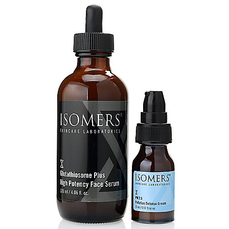 312-623- ISOMERS Skincare Bonus Size Gluthiosome Face Serum w/ Pollution Defense Cream