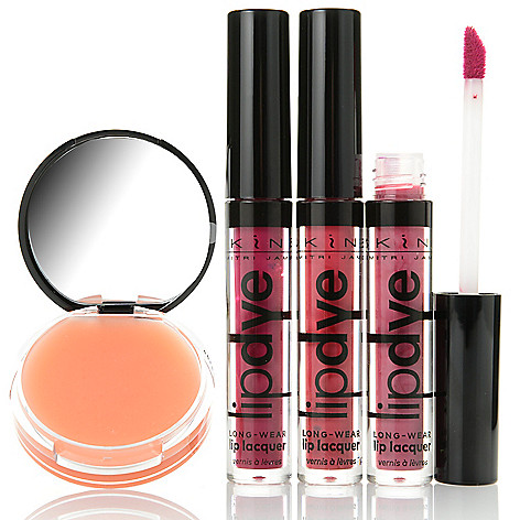 312-855- Skinn Cosmetics Lip Dye Long-Wear Lip Lacquer Trio w/ Lip 6X Balm