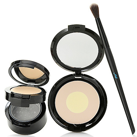 312-875- Skinn Cosmetics Plasma Fusion Setting Veil Duo w/ Eye Shadow Blending Brush