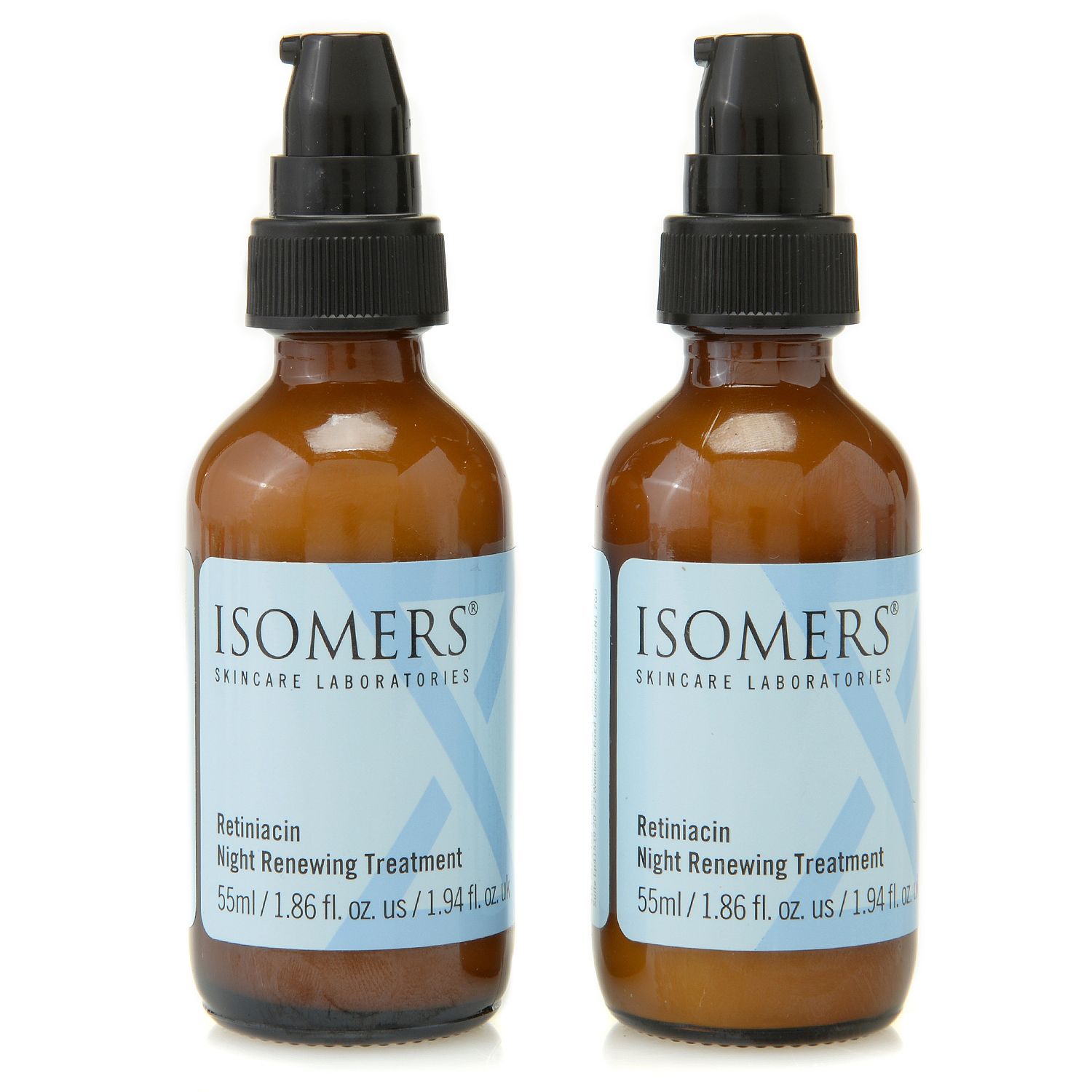 313-028- ISOMERS Skincare Retiniacin Night Renewing Treatment Duo 1.86 oz Each
