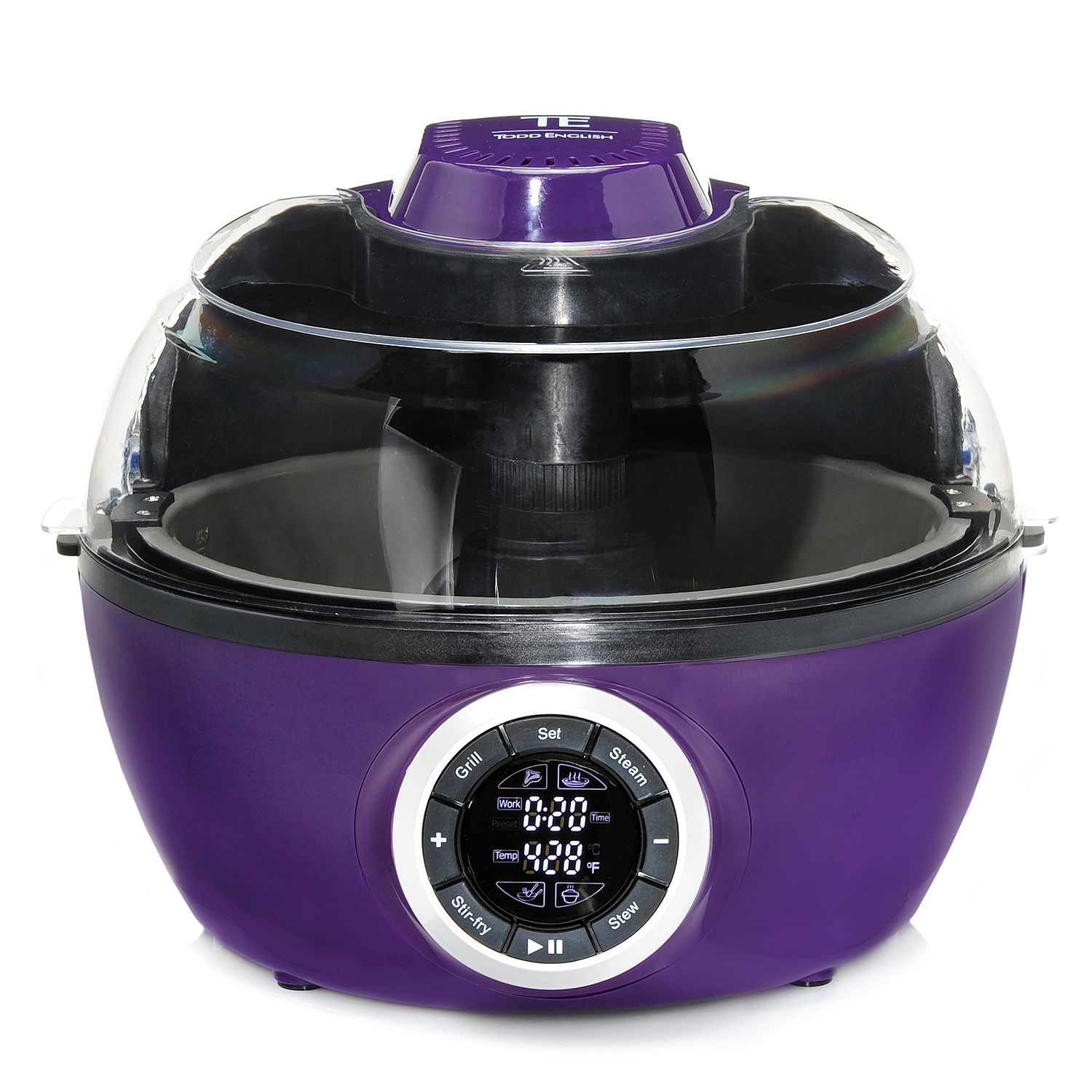 462-652- Todd English 1230W Multi Function Ceramic Nonstick Robo Air Fryer w/ Automatic Stirrer