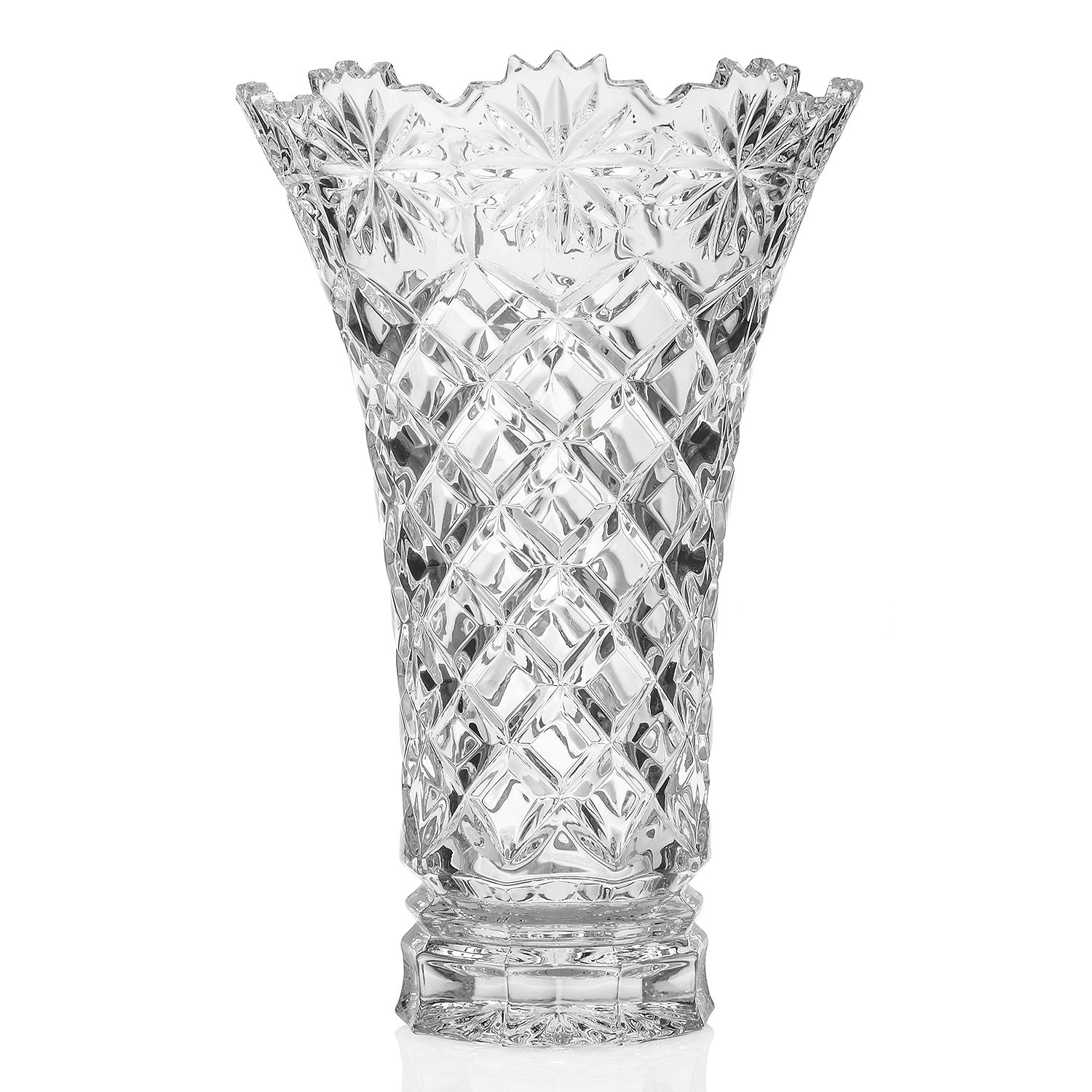 Marquis by Waterford 8 Daisy Cross Cut Scalloped Edge Crystal