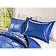 Electric Blue shams on bed