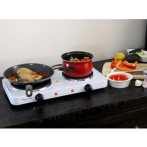 MegaChef Dual Coil Burner Portable Electric Cooktop Buffet - ShopHQ.com