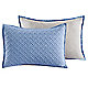 Blue shams with pillows (not included)