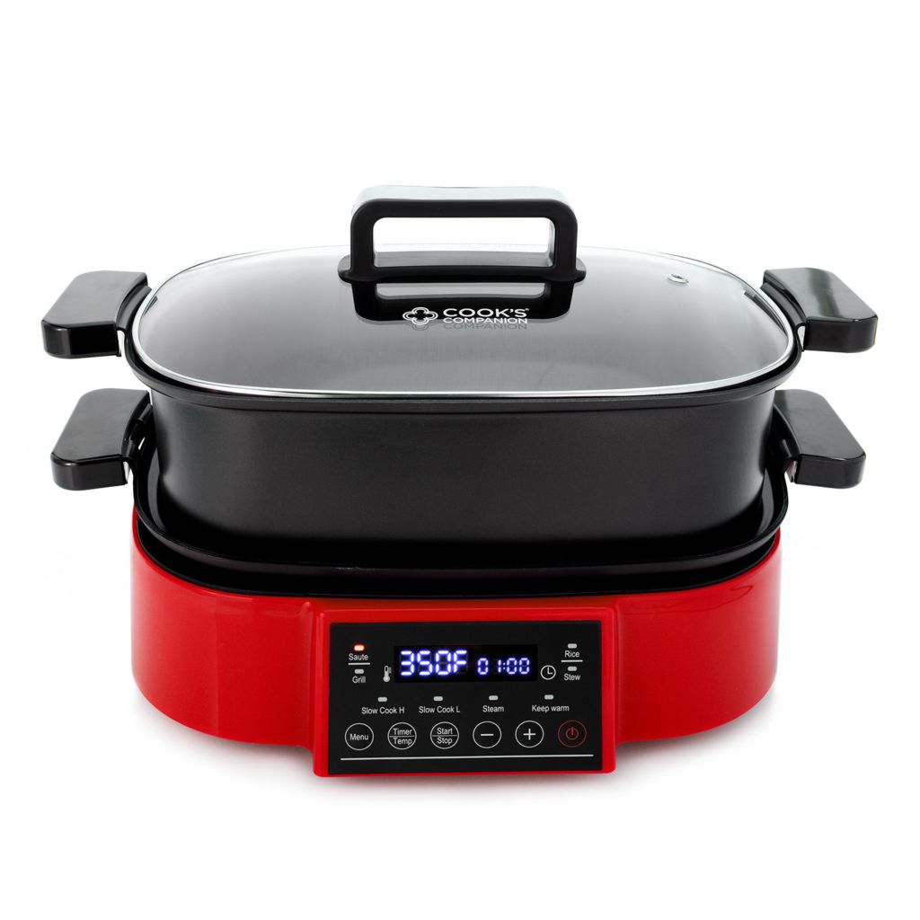 Cooks Companion® 2-in-1 (6.5 qt) 1250W Nonstick Digital Multi Cooker &  Griddle 