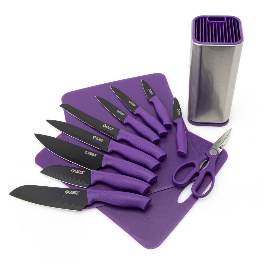 PurpleChef 10 Piece Stainless Steel Knife Block Set & Reviews