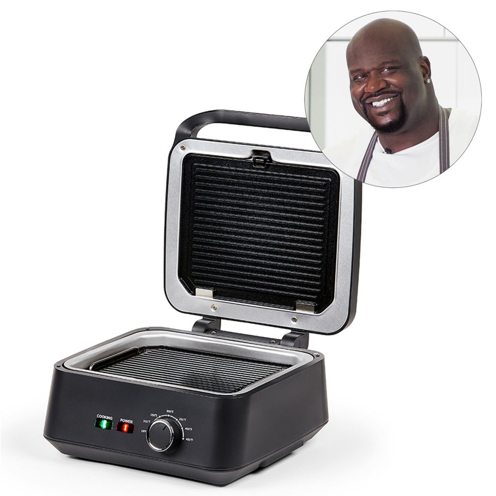 SHAQ 6 qt 1700W Stainless Steel Digital Air Fryer w/ Grill Plate 