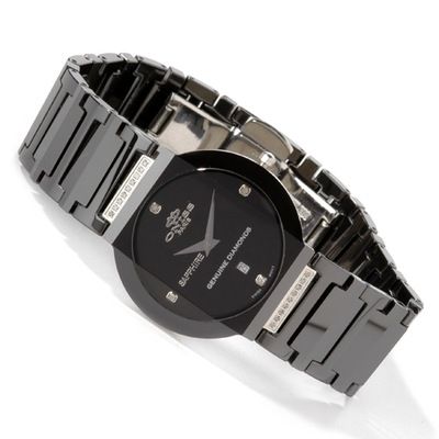 Oniss Men s or Women s Paley Swiss Collection Diamond Ceramic Bracelet Watch on sale at shophq 600 249