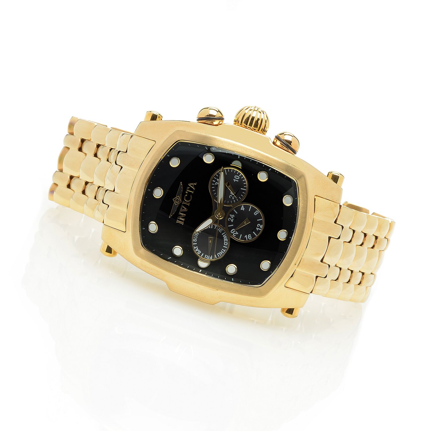 639-232- Invicta Men's Grand Lupah Quartz Multi Function Bracelet Watch w/ Two Extra Straps