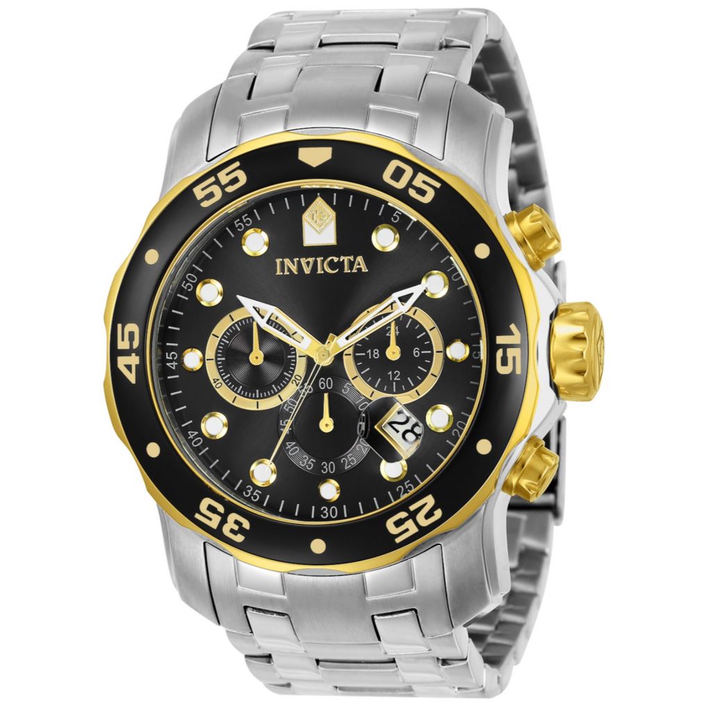 Invicta Men s 48mm Pro Diver Quartz Chronograph Stainless Steel Bracelet Watch