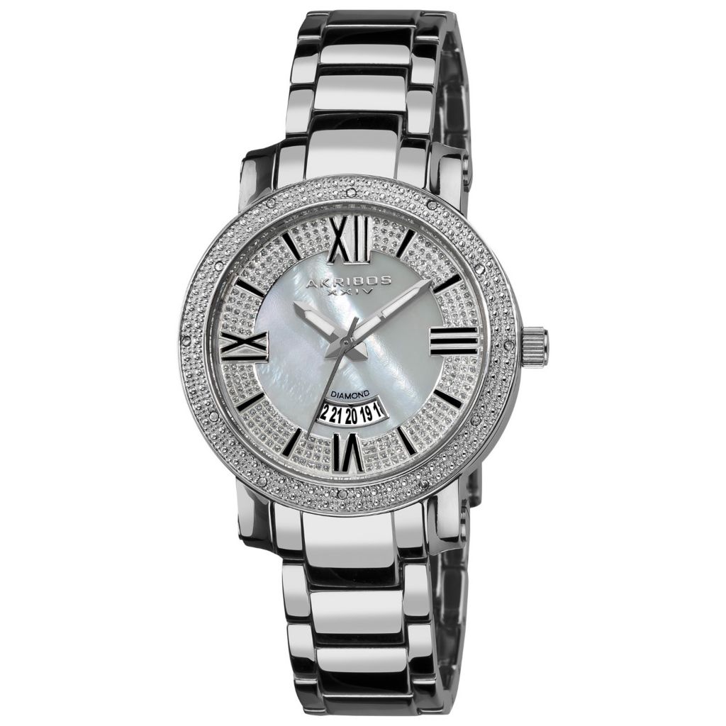 Akribos xxiv women's quartz on sale diamond