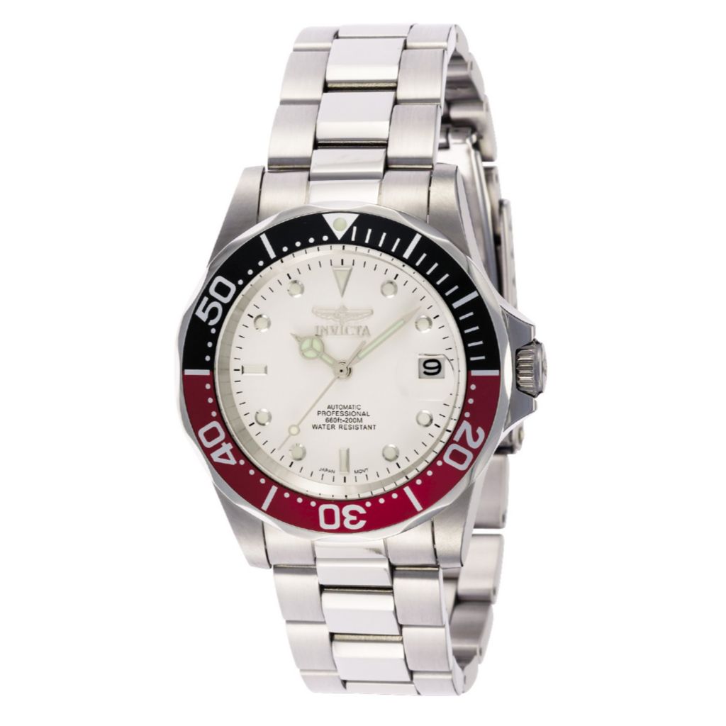 Invicta 40mm Pro Diver 9404 Automatic Date White Dial Stainless Steel Bracelet Watch on sale at shophq 659 114