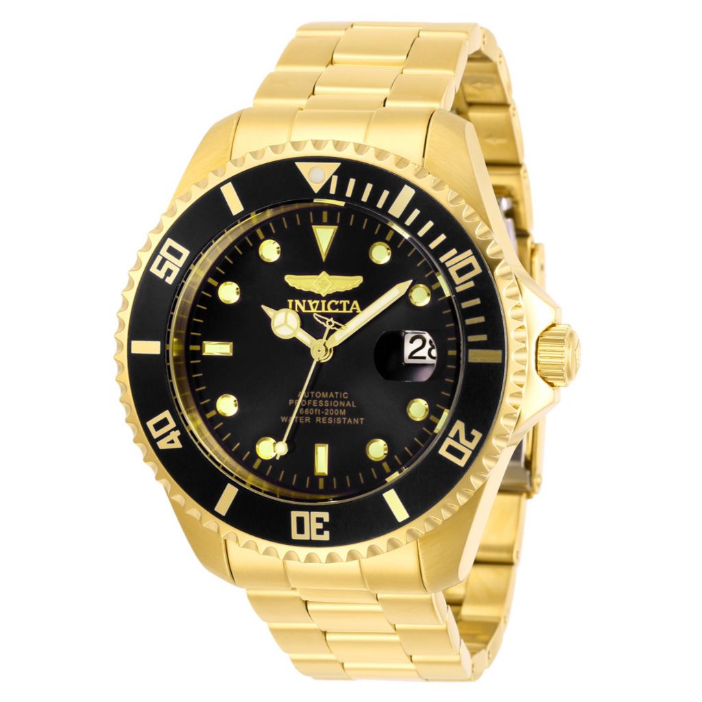 Watt Hører til vægt Invicta Men's 47mm Pro Diver Automatic Magnified Date Gold-tone Stainless  Steel Bracelet Watch - ShopHQ.com