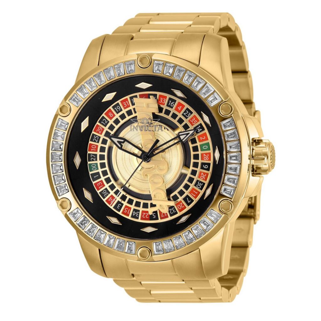 Invicta Men s 52mm Hard Rock Casino Automatic Crystal Accented Bracelet Watch on sale at shophq 673 068