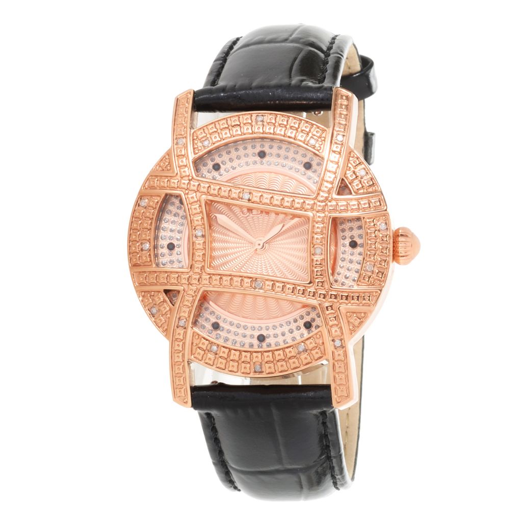 JBW Women s Olympia Quartz Diamond Accented Leather Strap Watch