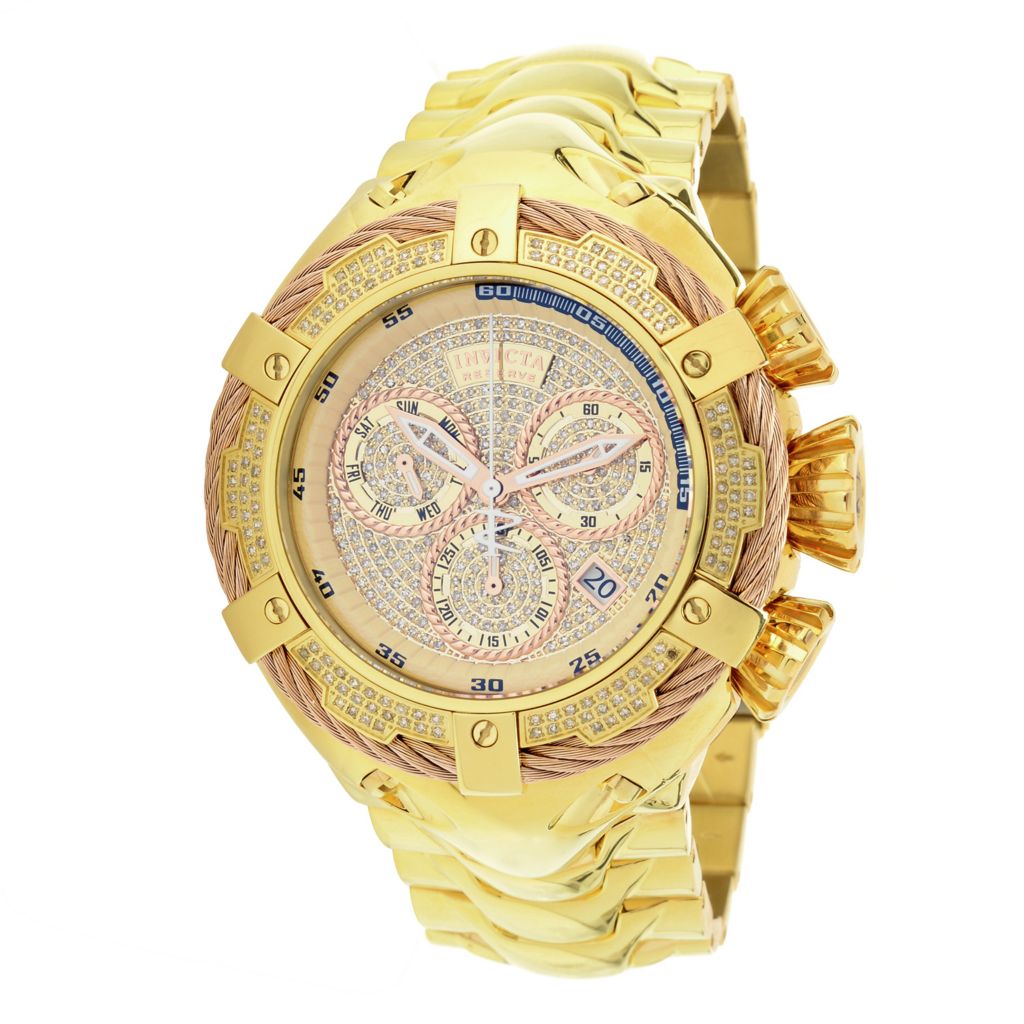 Invicta Reserve Men s 52mm Thunderbolt Swiss Quartz Chronograph 1.62ctw Diamond Pave Dial Watch on sale at shophq 676 834