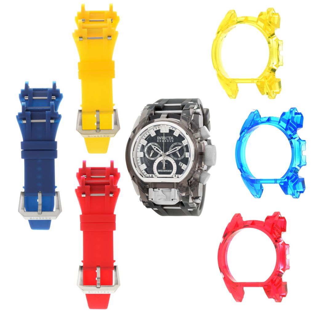 Invicta Reserve 52mm, Bolt Zeus Magnum, Anatomic Swiss Quartz, Chrono Watch  w/, 4-Piece Strap Set & Tool on sale at shophq.com - 676-875