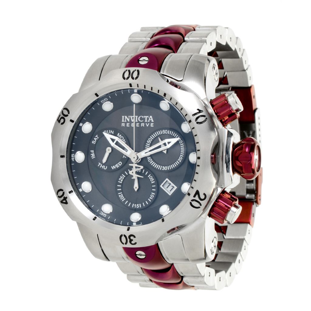 Invicta Reserve Men s 52mm Venom Swiss Quartz Chrono Mother of Pearl Dial Bracelet Watch on sale at shophq 677 143