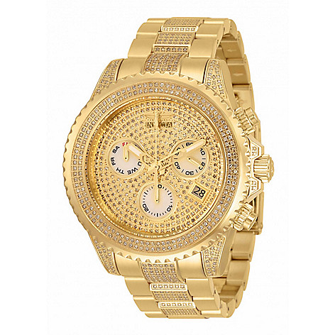 Tropisk koks badning Invicta 47mm Grand Diver Quartz Chronograph 3.35ctw Diamond Bracelet Watch  - ShopHQ.com