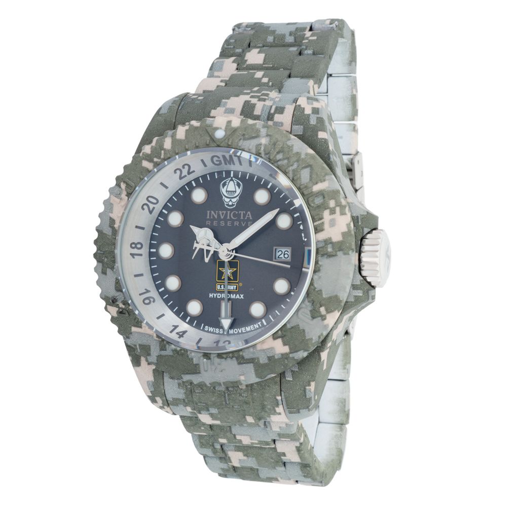 Invicta Reserve Army Men's 52mm Hydromax Swiss Quartz GMT