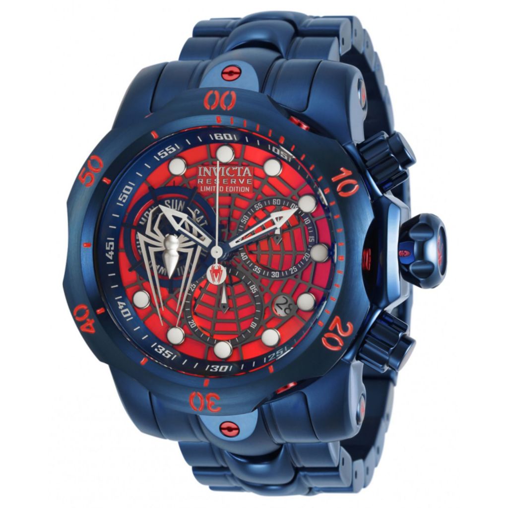 Invicta Marvel Reserve Men s 52mm Venom Spider Man Limited Edition Swiss Quartz Chronograph Watch on sale at shophq 683 264